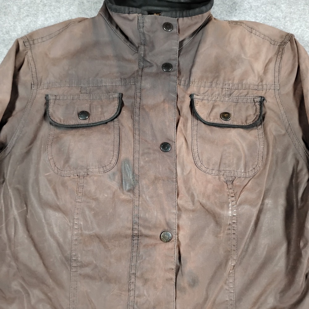 Barbour Ladies Utility Waxed Cotton Jacket Brown LWX0004 Size US 12 UK 16 Fair - Picture 7 of 16